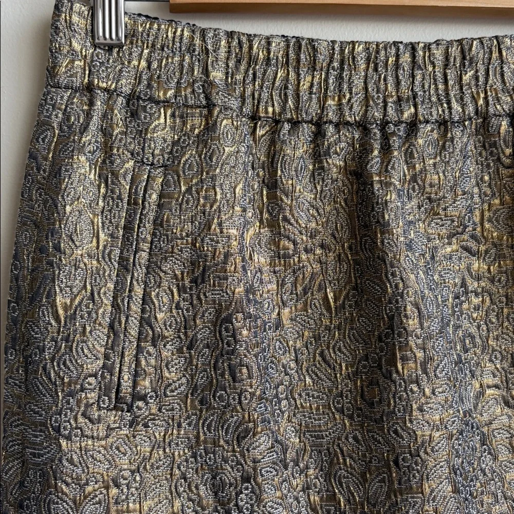 Gold Textured Loft Pencil Skirt